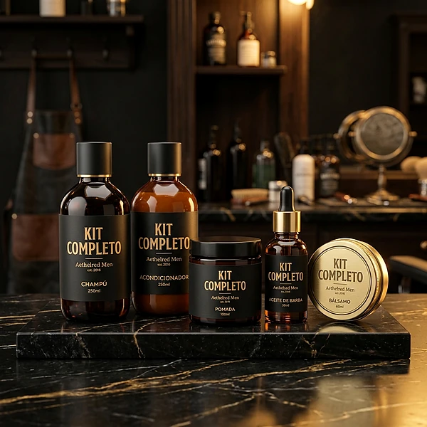 Kit de cuidados masculinos completo disponível na Josef Barbearia